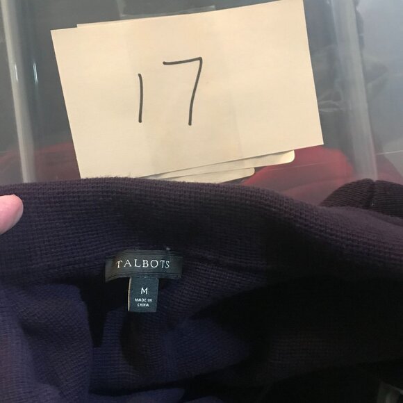 Talbots Cardigan Jacket Plum Purple Thick Jersey Womens M - Picture 9 of 9